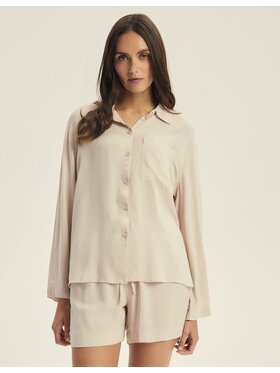 Esotiq Esotiq Piżama 43828 Beżowy Regular Fit