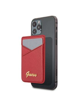 Guess Guess Portfel Saffiano Gold Logo Czerwony