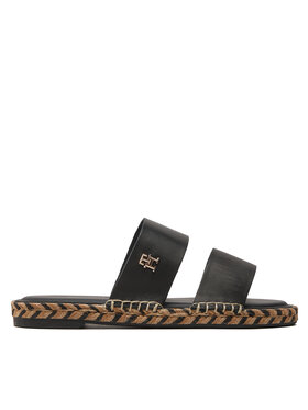 Tommy Hilfiger Tommy Hilfiger Εσπαντρίγιες Th Leather Flat Esp Sandal FW0FW07931 Μαύρο