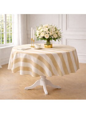 Roseberry Home Roseberry Home Obrus w beżowo-kremowe pasy Dandy Beige Beżowy