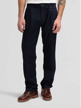 Lee Lee Spodnie materiałowe PLEATED CHINO Granatowy Straight Fit