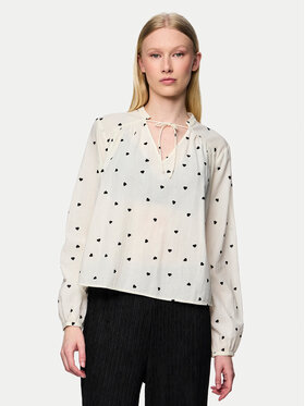 Pieces Pieces Majica 17151639 Écru Regular Fit