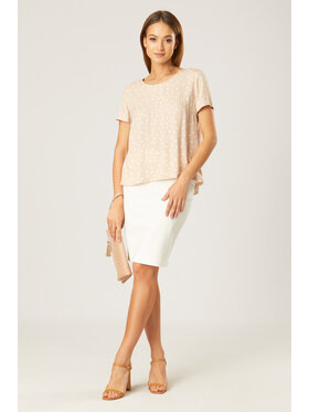 QUIOSQUE QUIOSQUE Bluzka 16-TK-204 Beżowy Regular Fit