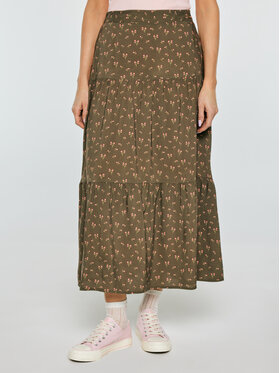 BIG STAR BIG STAR Spódnica midi VENDI Zielony Comfort Fit