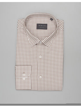 Borgio Borgio Koszula matera_00602 Brązowy Classic Fit