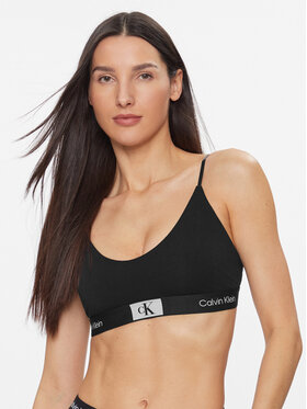 Calvin Klein Underwear Calvin Klein Underwear Biustonosz top Unlined Bralette 000QF7216E Czarny