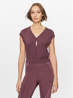 Puma Puma Koszulka techniczna Studio Yogini 523953 Bordowy Tight Fit