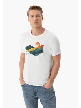 Volcano Volcano T-Shirt T-DAREN Biały Regular Fit