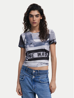 Desigual Desigual Tričko Potomac 25SWTKA0 Sivá Slim Fit