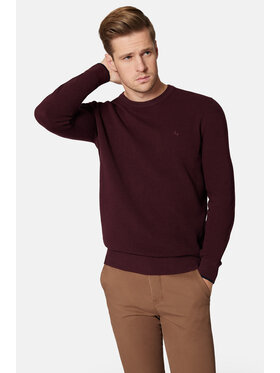 Lancerto Lancerto Sweter Clive SW073223000093 Bordowy Regular Fit