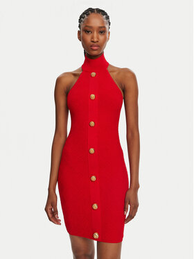 Balmain Balmain Коктейльна сукня DF0R3236KH58 Червоний Slim Fit
