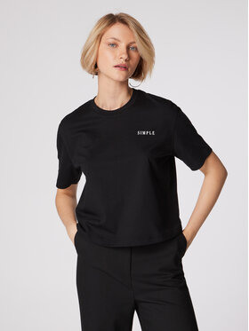 Simple Simple Póló TSD551-01 Fekete Relaxed Fit