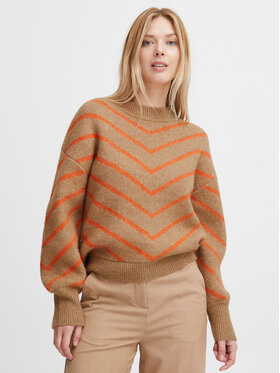 b.young b.young Sweter 20813542 Beżowy Regular Fit
