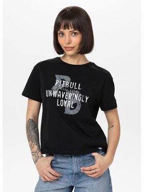 PITBULL PITBULL T-Shirt Koszulka damska Oversize LOYAL XS Czarny Regular Fit