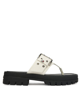 Tommy Jeans Tommy Jeans Šlepetės per pirštą Tjw Buckle Sandal EN0EN02948 Balta