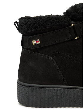 Tommy Hilfiger Tenisice Faux Fur Nubuck Low Lace-Up FW0FW08172 Crna