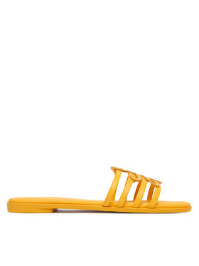 Tommy Hilfiger Tommy Hilfiger Iešļūcenes Th Script Flat Mule Lth FW0FW09368 Dzeltens