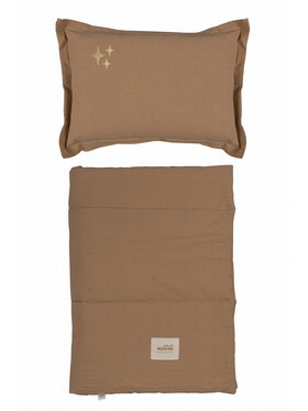 Malomi Malomi Komplet pościeli bedding_set_washed_stars_camel Brązowy