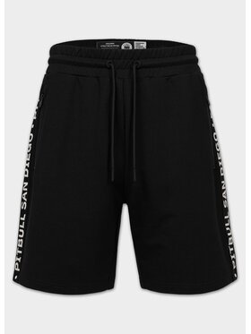 PITBULL PITBULL Szorty sportowe TAPE PARKER Czarny Regular Fit