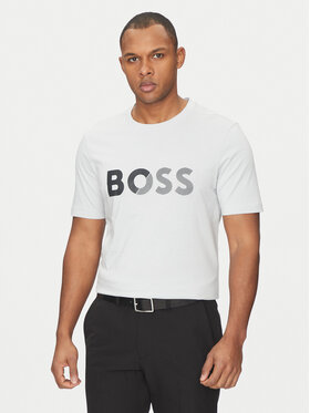 BOSS BOSS T-shirt Tape Logo 50530990 Siva Regular Fit