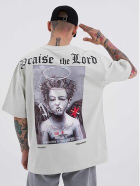 Machinist Machinist T-Shirt Koszulka Z Krótkim Rękawem Oversize Czarna Machinist Bad Angels S Szary Oversize