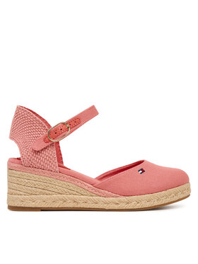 Tommy Hilfiger Tommy Hilfiger Espadrilky Mid Wedge Espad Closed Toe FW0FW09233 Korálová