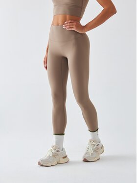 BeShaped BeShaped Legginsy Sportowe - Morning Dew Beżowy Shaping Fit