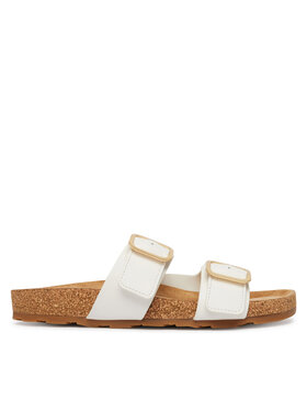 Tommy Hilfiger Tommy Hilfiger Παντόφλες Double Strap Cork Sandals FW0FW09118 Λευκό
