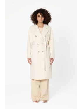 GIODORO GIODORO Μάλλινο παλτό S Λευκό Straight Fit