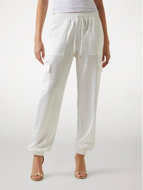 Guess Guess Kalhoty z materiálu 172809 Bílá Slim Fit