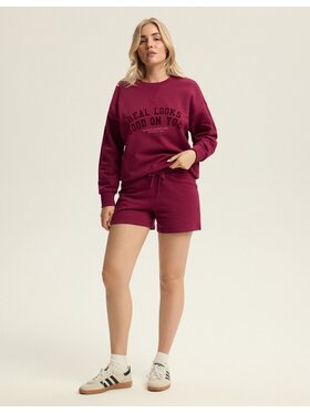 Esotiq Esotiq Szorty materiałowe 43788 Bordowy Regular Fit