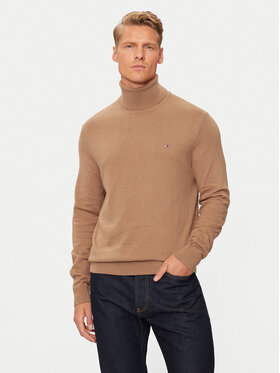 Tommy Hilfiger Tommy Hilfiger Bluză cu gât MW0MW28048 Bej Regular Fit
