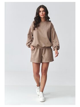 Makadamia Makadamia Dres M922 Brązowy Loose Fit
