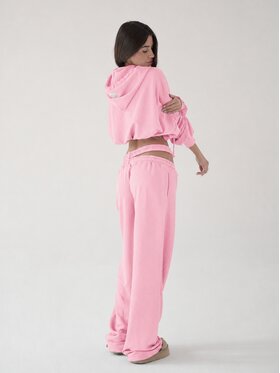 MissDenim MissDenim Bluza Oversize Crop Zip Hoodie Różowy jasny Oversize