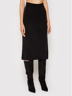 NA-KD NA-KD Tiesus sijonas Knitted Juoda Regular Fit