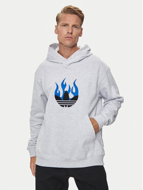 adidas adidas Majica dugih rukava Flames Logo IS2947 Siva Regular Fit