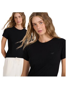 4F 4F T-Shirt 4FWMM00TTSHF2255-20S Czarny Slim Fit