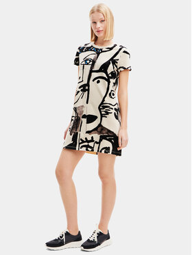 Desigual Desigual Sukienka codzienna 23WWVK69 Beżowy Regular Fit