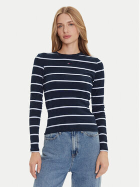 Tommy Jeans Tommy Jeans Bluză Essential DW0DW17387 Bleumarin Slim Fit