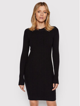Pieces Pieces Trikotažinė suknelė Crista 17115048 Juoda Slim Fit