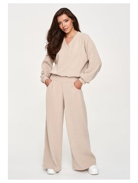 Makadamia Makadamia Dres M952 Beżowy Loose Fit