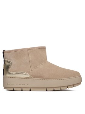 Tommy Hilfiger Tommy Hilfiger Čizme za snijeg Metallic Suede Snowboot FW0FW07850 Bež