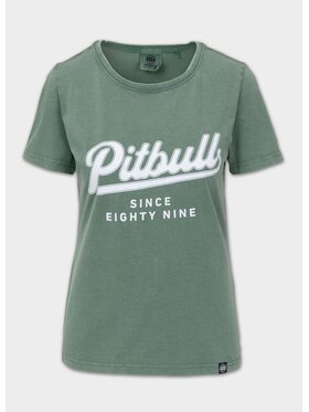 PITBULL PITBULL T-Shirt Koszulka damska ANGEL LOGO XS Zielony Regular Fit