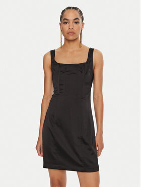 Guess Guess Kokteiļkleita Sia W4BK0F WDEE2 Melns Slim Fit