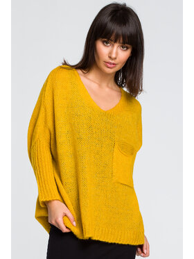 BeWear BeWear Sweter bk018 Żółty Custom Fit