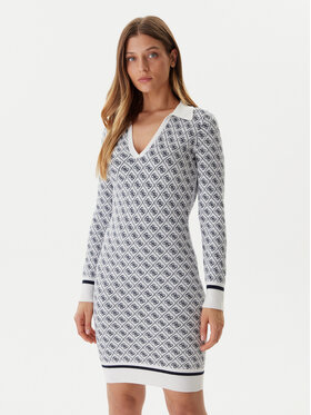 Guess Guess Úpletové šaty W5BK25 Z3JD2 Écru Slim Fit