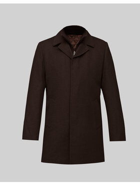 Borgio Borgio Płaszcz wełniany serre_br Brązowy Slim Fit