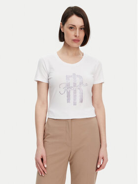 Fracomina Fracomina Tričko FP25ST3002J449N5 Biela Slim Fit