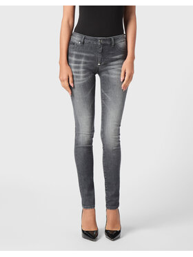 PHILIPP PLEIN PHILIPP PLEIN Džegínsy 22463 Sivá Jegging Fit