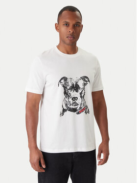 HUGO HUGO Tricou Dubrox 50553779 Écru Regular Fit